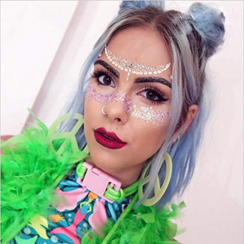 LUDRESS Ludress Face Crystal Pearl Face Gems Stick on Face Halloween Face Jewels Festival Mermaid Tears Face Stickers Rave Party Body Stickers Tattoos Face Decoration Make Up for Women and Girls (Multi-colore