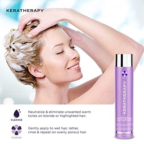 KERATHERAPY KERATHERAPY Keratin Infused Totally Blonde Violet Toning Shampoo, 10.1 fl. oz, 300 ml - Violet Shampoo for Blonde Color Treated Hair, Brassy, Silver, & Highlighted - Sulfate & Paraben Free
