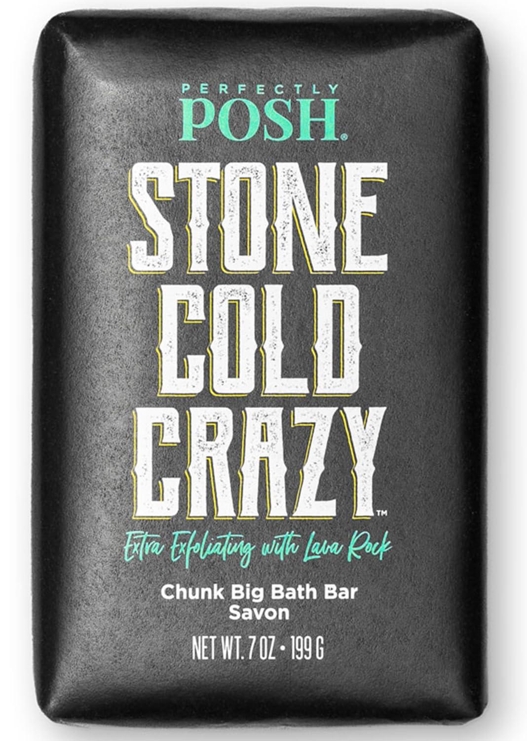 Perfectly Posh Perfectly Posh - Stone Cold Crazy Big Bath Bar Soap - Refreshing and Nourishing Soap with Energizing Scent - for Energizing Bath Time - 7oz