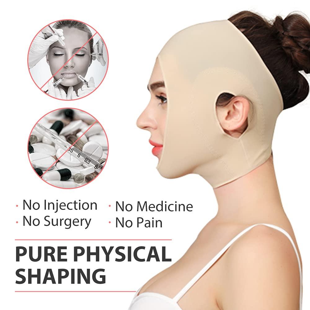 JLK-ZHOU JLK-ZHOU Reusable Chin strap, Slimming Strap Face Lift Tape, V Line Lifting Face Mask, Double Chin Reducer Face Neck Slimmer Tighten and Lift Facial Skin (L)