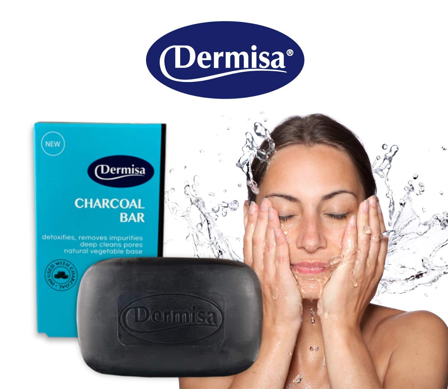Dermisa Dermisa Charcoal Bar | Natural Gentle Cleansing Bar | Contains Activated Charcoal, Coconut Oil, Shea Butter, Vitamin C & Licorice | NO PARABENS, NO SULFATES | 3 OZ (3-Pack)