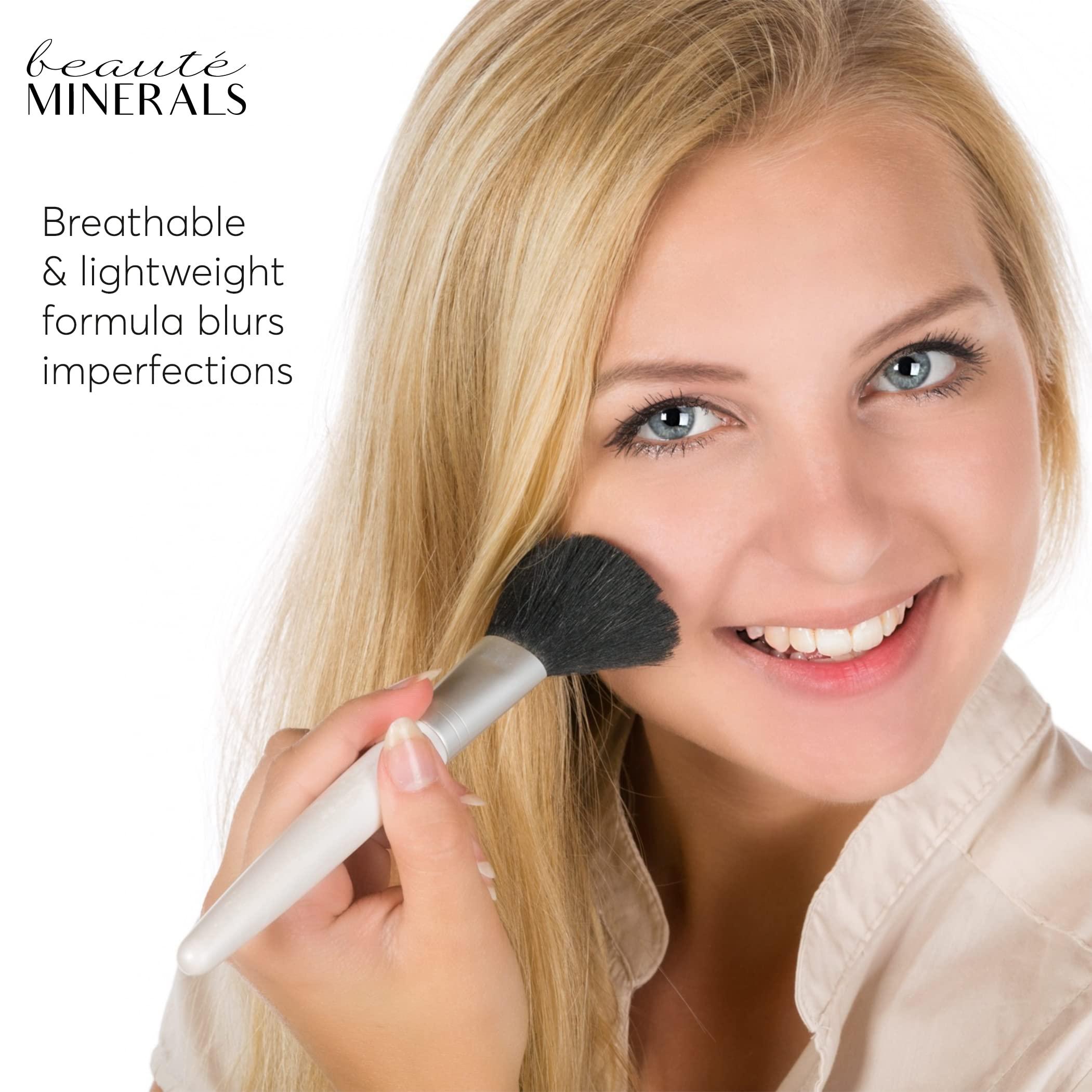 Carol's Gluten Free Full Coverage Foundation Mineral Makeup Face Powder by Beaut Minerals in Medium Dark Warm | 100% Natural Makeup: Talc Free Loose Powder Matte Foundation, Concealer, Contour Makeup + Zinc Oxide .31 Oz