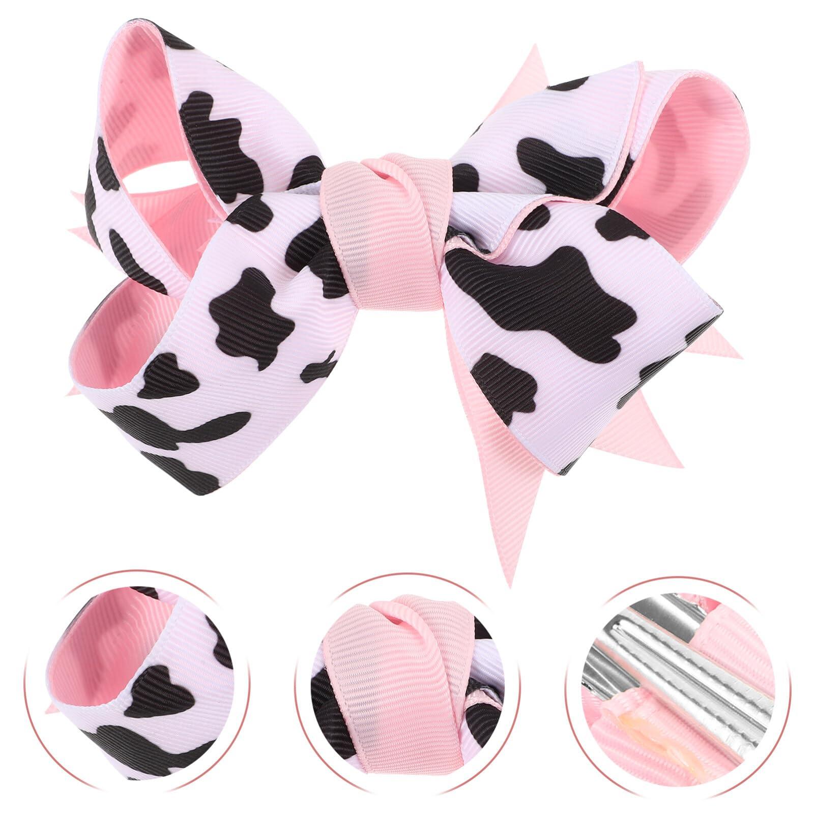 CALLARON CALLARON Cow Print Hair Bows for Girls Bowknot Hairpin 3.34X2.95inch Cute Bow Hair Barrettes Cow Print Bowknot Hair Clip Cartoon Hair Accessories for Birthday Wedding Party Headdress