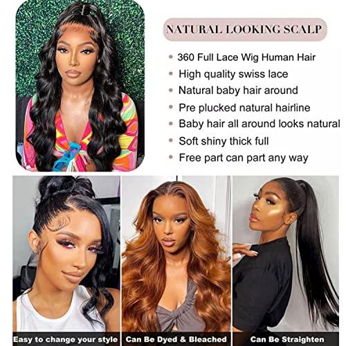 catti catti 360 Lace Front Wigs Human Hair Wigs for Black Women Body Wave 360 Full Lace Frontal Wigs Human Hair Glueless HD Lace Front Wigs Human Hair Pre Plucked With Baby Hair Lace Front Wig (18 Inch)