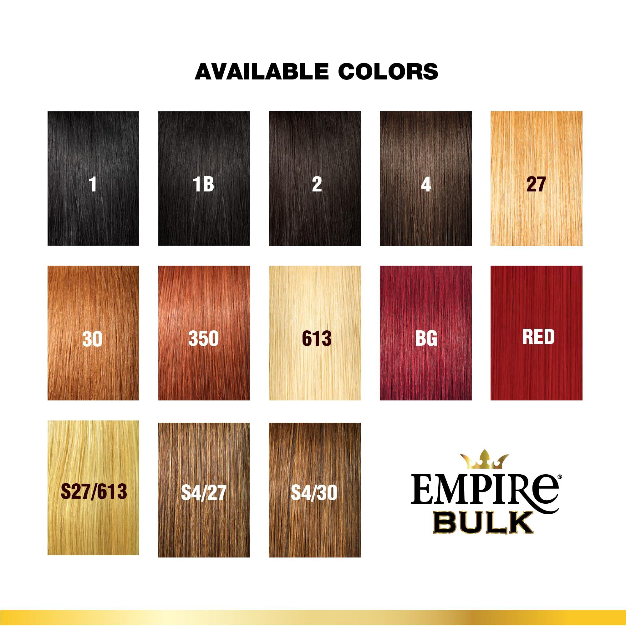 Sensationnel Sensationnel Hair Extensions Empire Bulk 22-inch Human Hair, BG Burgandy, for Knotless Boho Box Braids or Curly Loose Wave