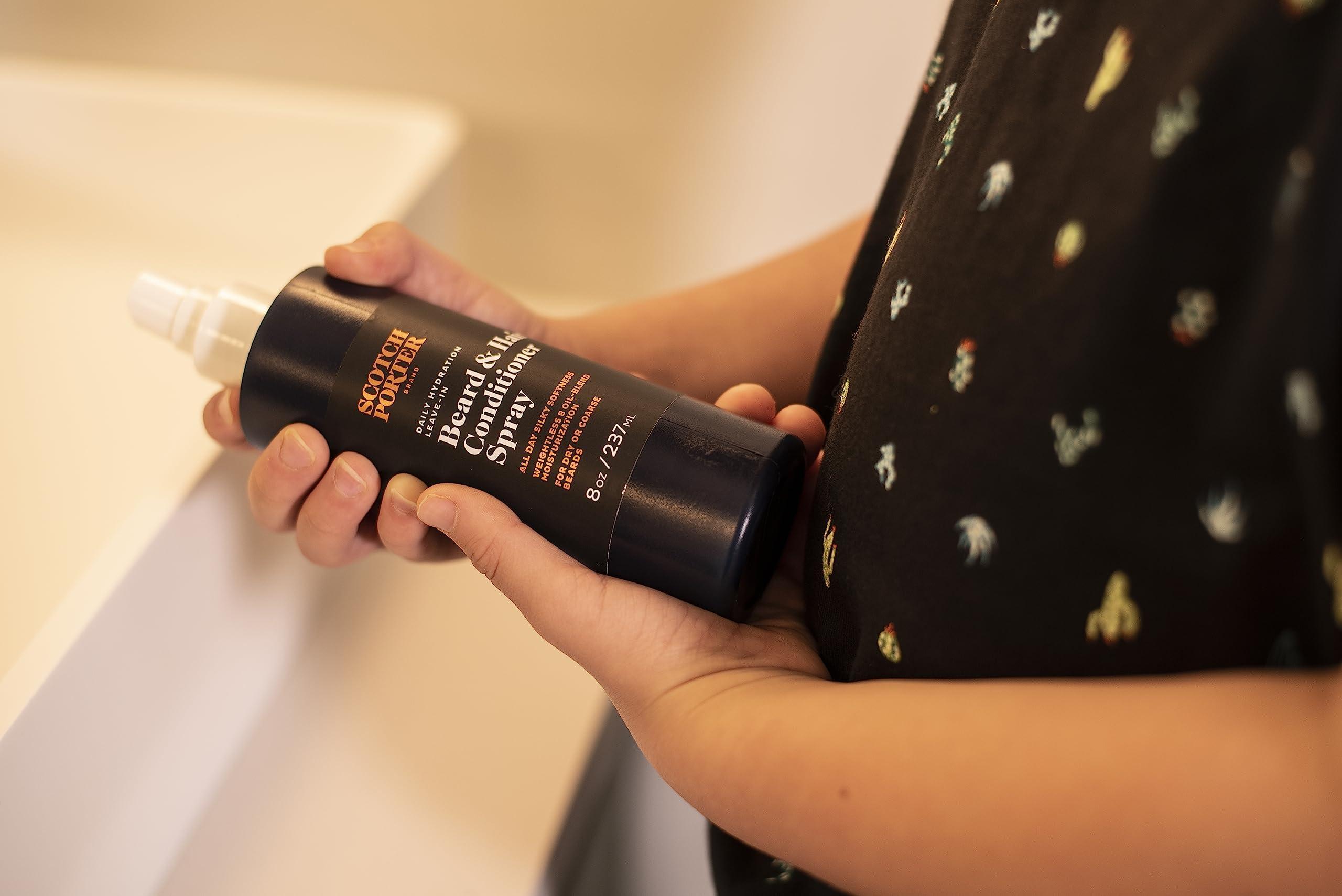 Scotch Porter Scotch Porter Leave-in Conditioner Spray for Men | Daily Hydration Leave-In Beard & Hair Conditioner Spray | Non-Toxic Ingredients, Free of Parabens, Sulfates & Silicones |8oz 2 Pack