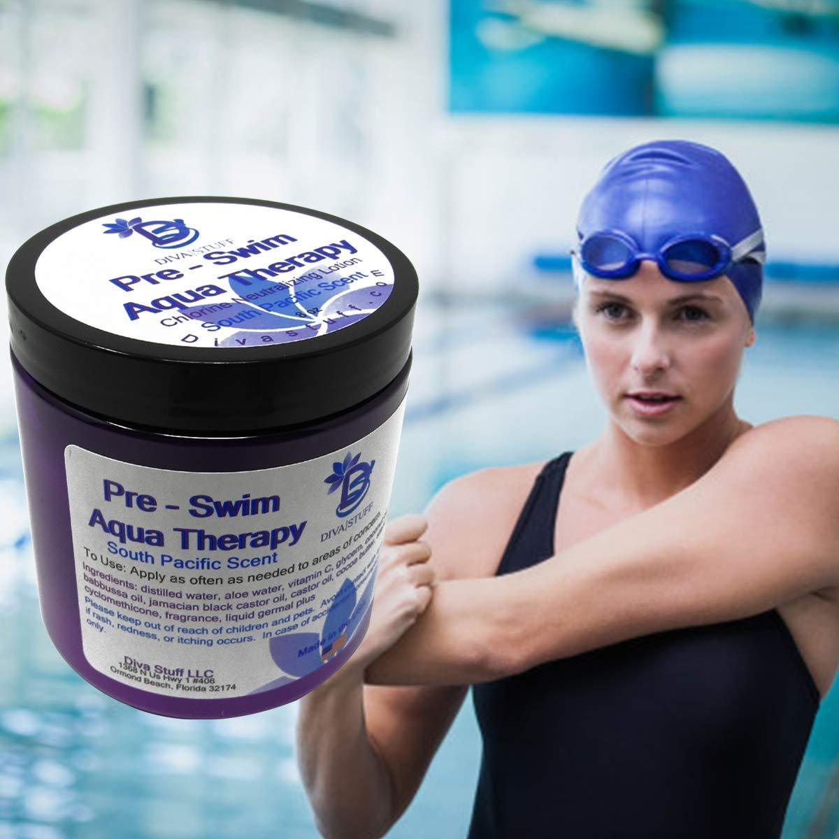 Diva Stuff Diva Stuff Pre-Swim Aqua Therapy Chlorine Neutralizing Body Lotion, Protects Skin From Chlorine and Salt Water (South Pacific 3 Pack)