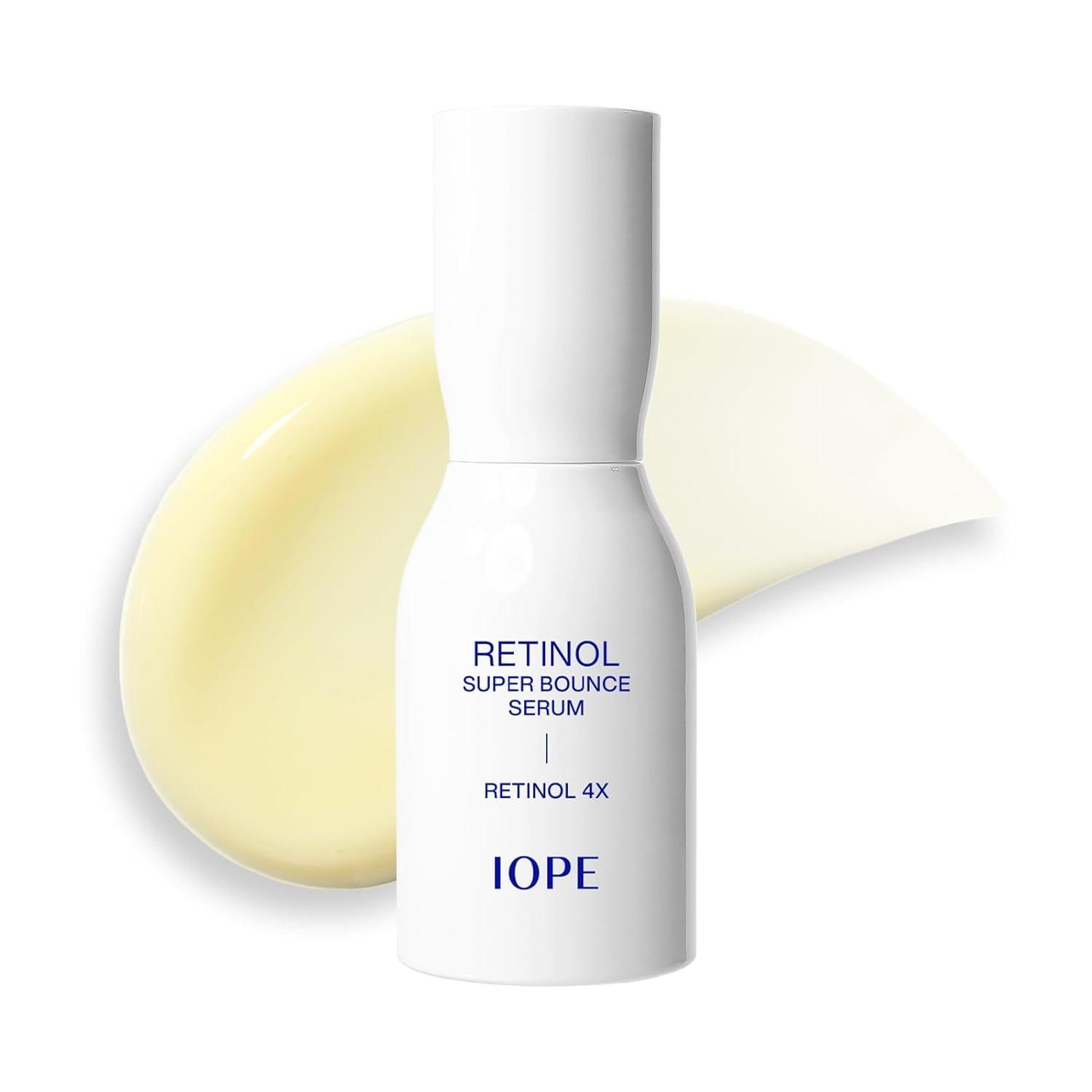 IOPE IOPE Retinol Super Bounce Serum - Daily Korean Skincare for Anti-Aging, Reduction in Fine Lines & Wrinkles, Beginner Friendly, Gentle Nourishment for Sensitive Skin, 1.69 Fl Oz.