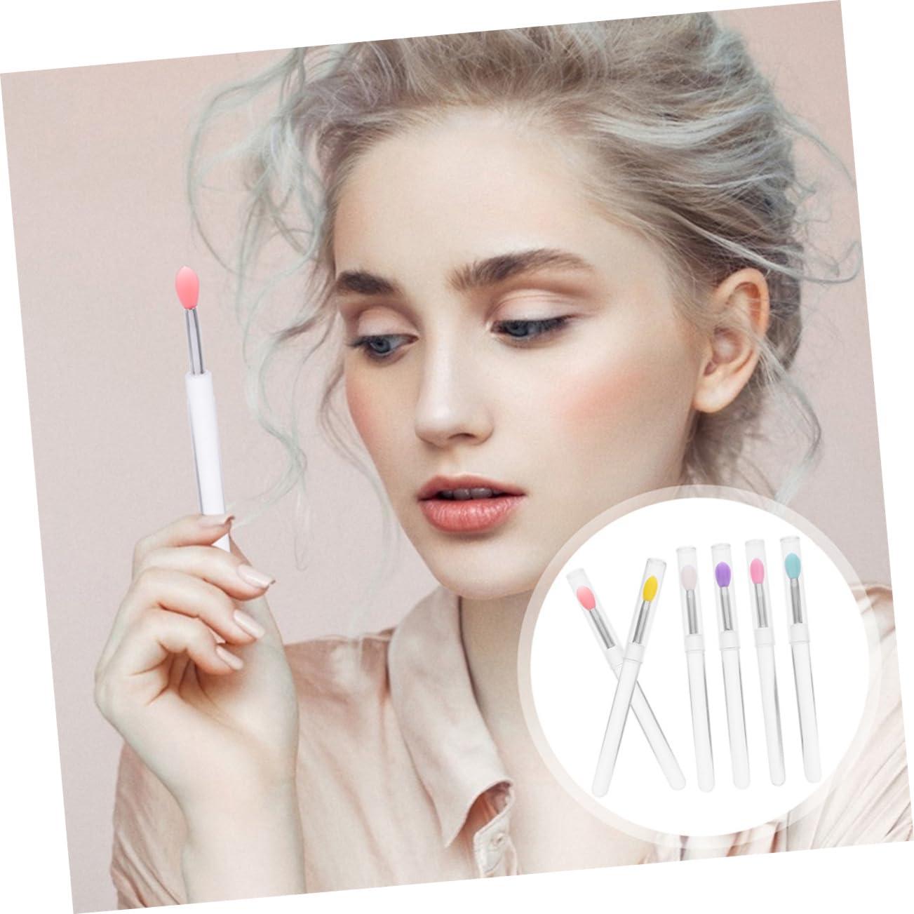 BIUDECO BIUDECO Travel-Size Lip Brush Set Cover 12 Pcs Silicone Lip for Eye Shadows Makeup