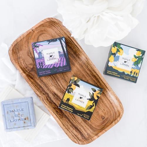 Maple and Lather Maple & Lather Triple Milled Bar Soap with Shea Butter, Maple Scent, Moisturizing, Long-Lasting, Sustainably Sourced, 209g - Made in Provence, France