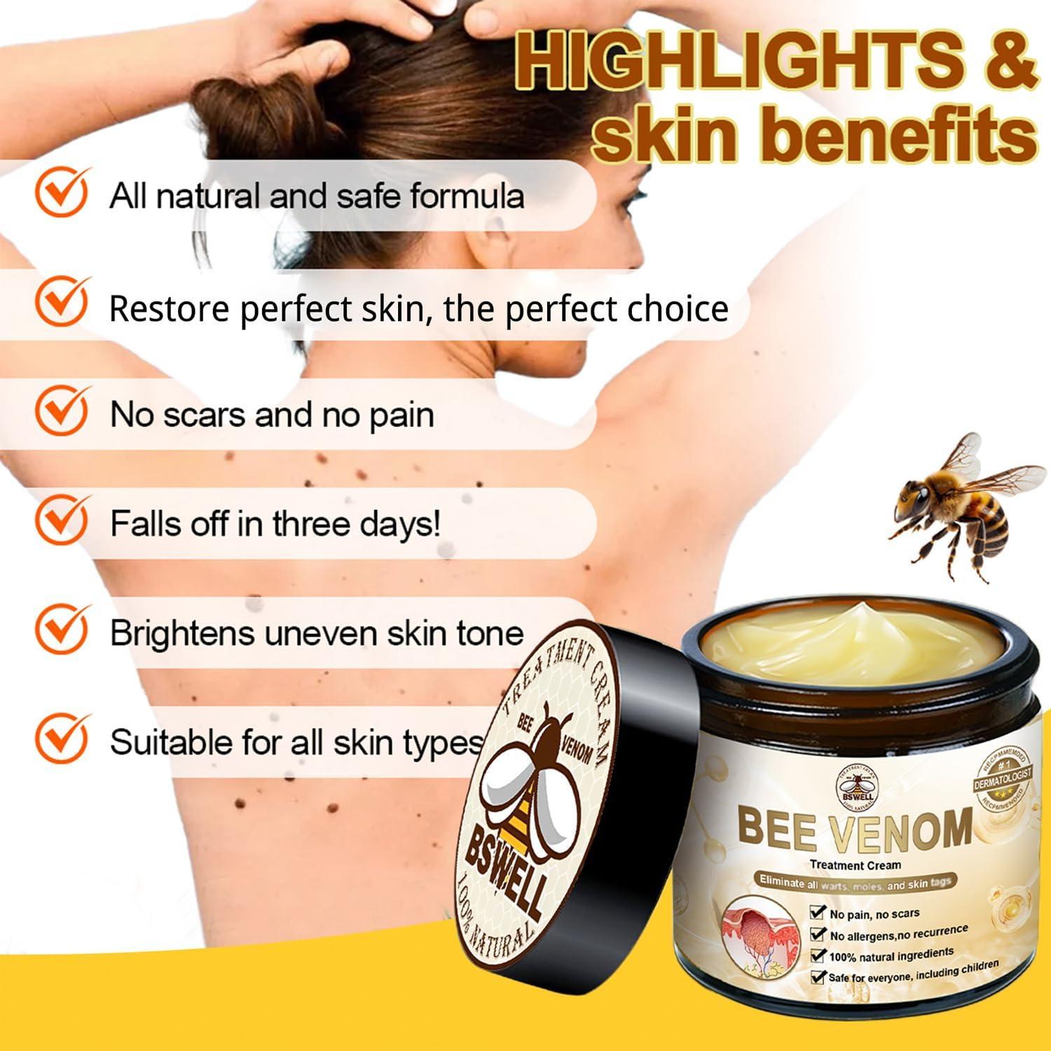 flysmus Bee Venom Skin Treatment Cream, Bee Venom Cream - 50ml, Bee venom Therapy Cream for All Skin Types (2PCS)
