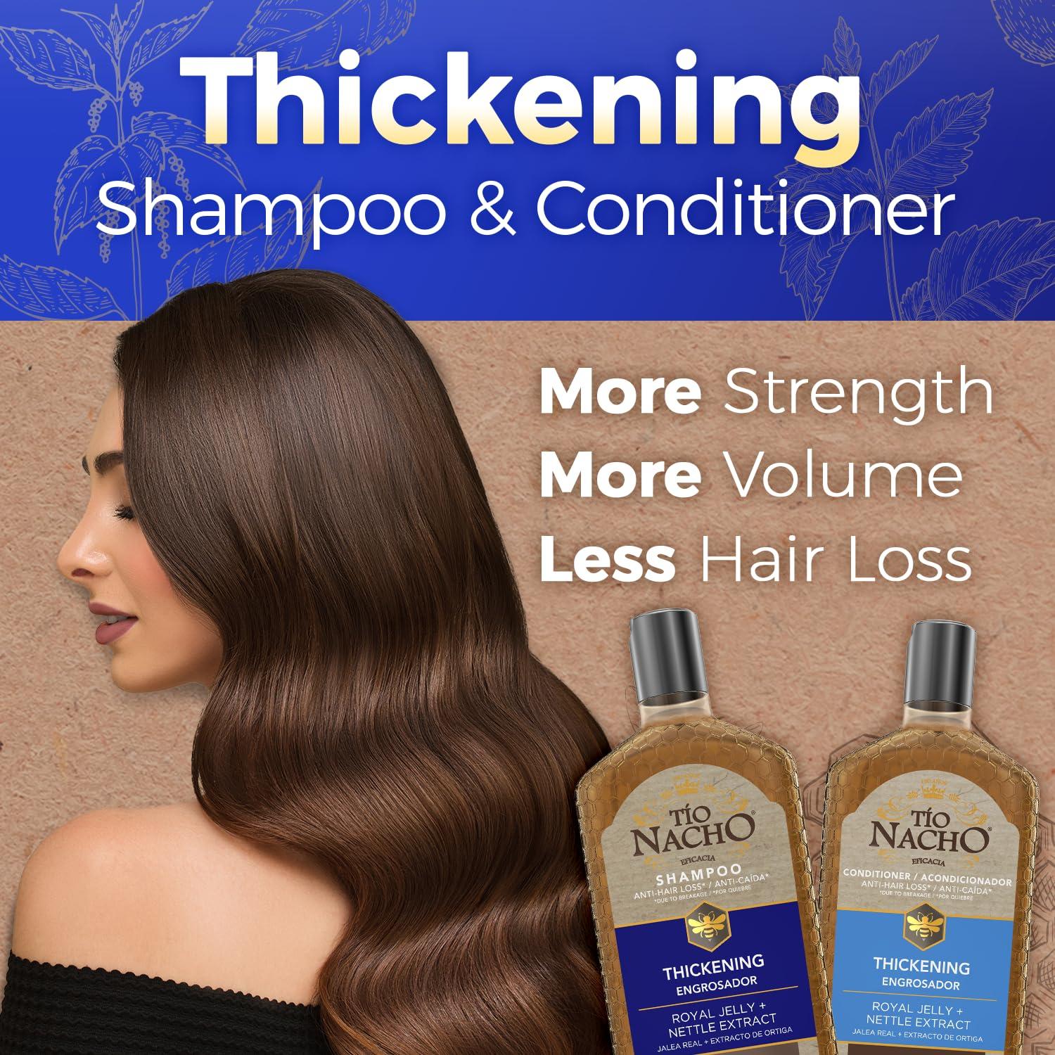 Tio Nacho Tio Nacho Thickening Shampoo and Conditioner Set: Capilgross, Royal Jelly, Nettle, Aloe Vera, Reduces Hair Loss, Strengthens, Nourishes, Volumizes - 14 fl oz Each