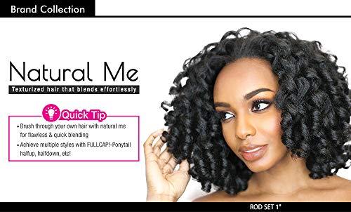 Fretress Freetress Equal Synthetic Drawstring Fullcap Half Wig - NATURAL ROD SET (1B Off Black)