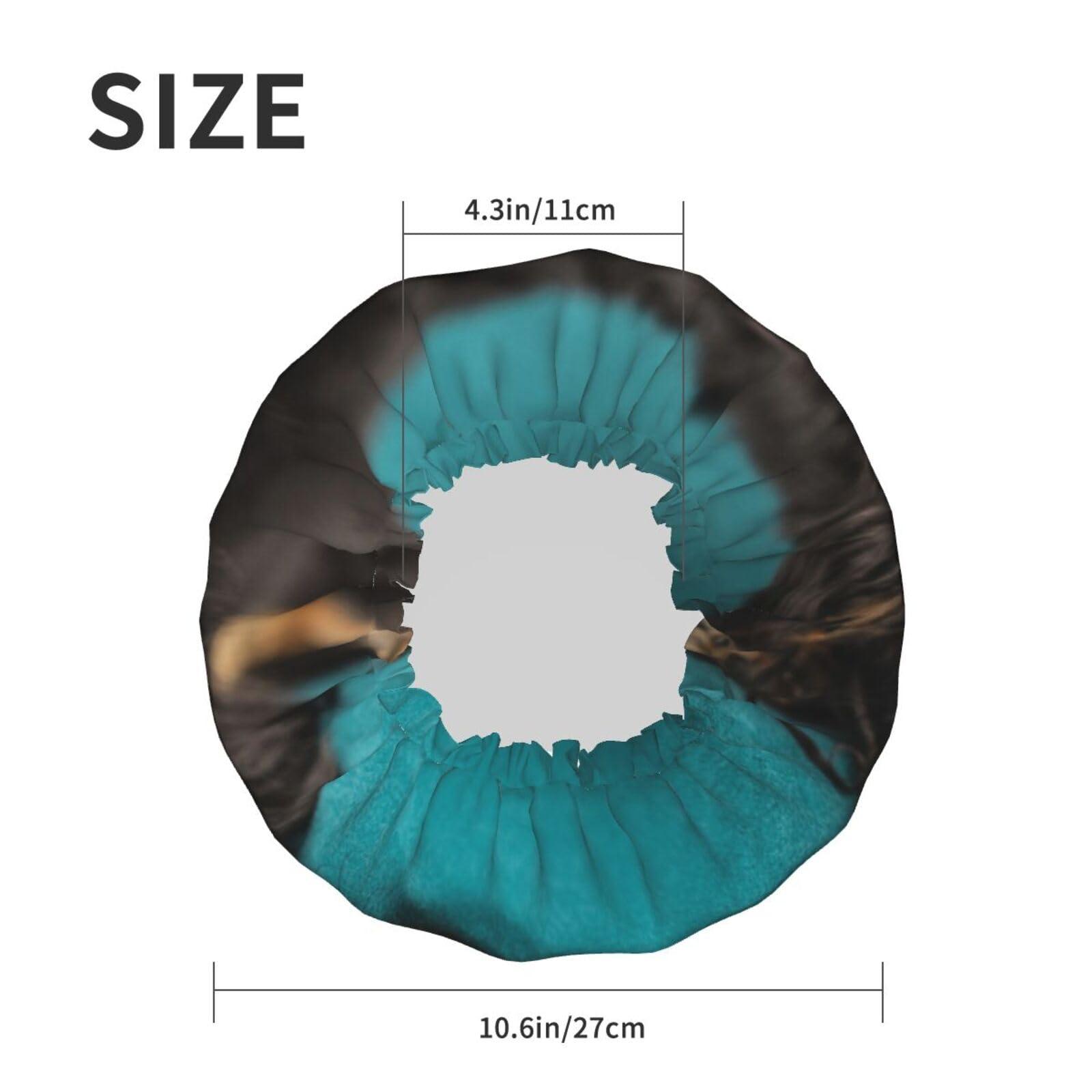 AMAZWI Cute Dog Shower Cap For Women Double Waterproof Layers Bathing Shower Hat Reusable Protection Hair Bath Caps