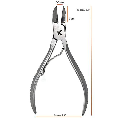 wholehealthsupply KOHM Ingrown Toenail Clippers for Thick Nails - 5" Long KP-700 Heavy Duty Stainless Steel Toe Nail Nippers Tool for Men, Women, Seniors & Adults - Professional Podiatrist Tool