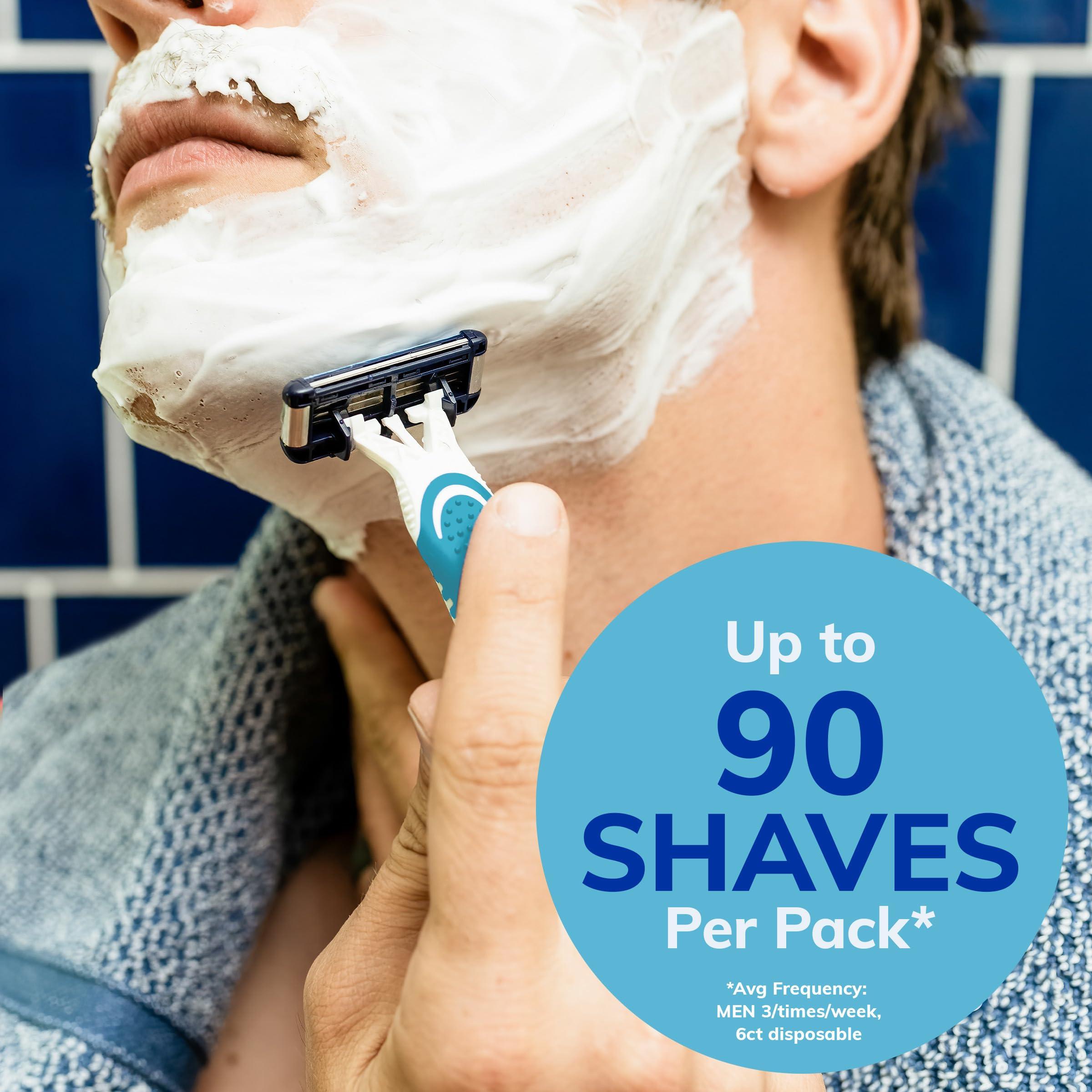 BIC BIC EasyRinse Sensitive Anti-Clogging Men's Disposable Razors, Clinically Proven for Sensitive Skin, Shaving Razors With 4 Blades, 6 Count