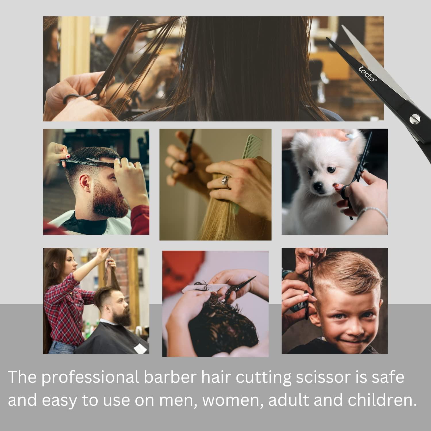 Tecto Tecto Barber Scissors, Professional 6.6 inches Stainless Steel Hair Cutting Scissors, Extra Sharp Hair Cutting Scissors For Men/Women with free leather case.