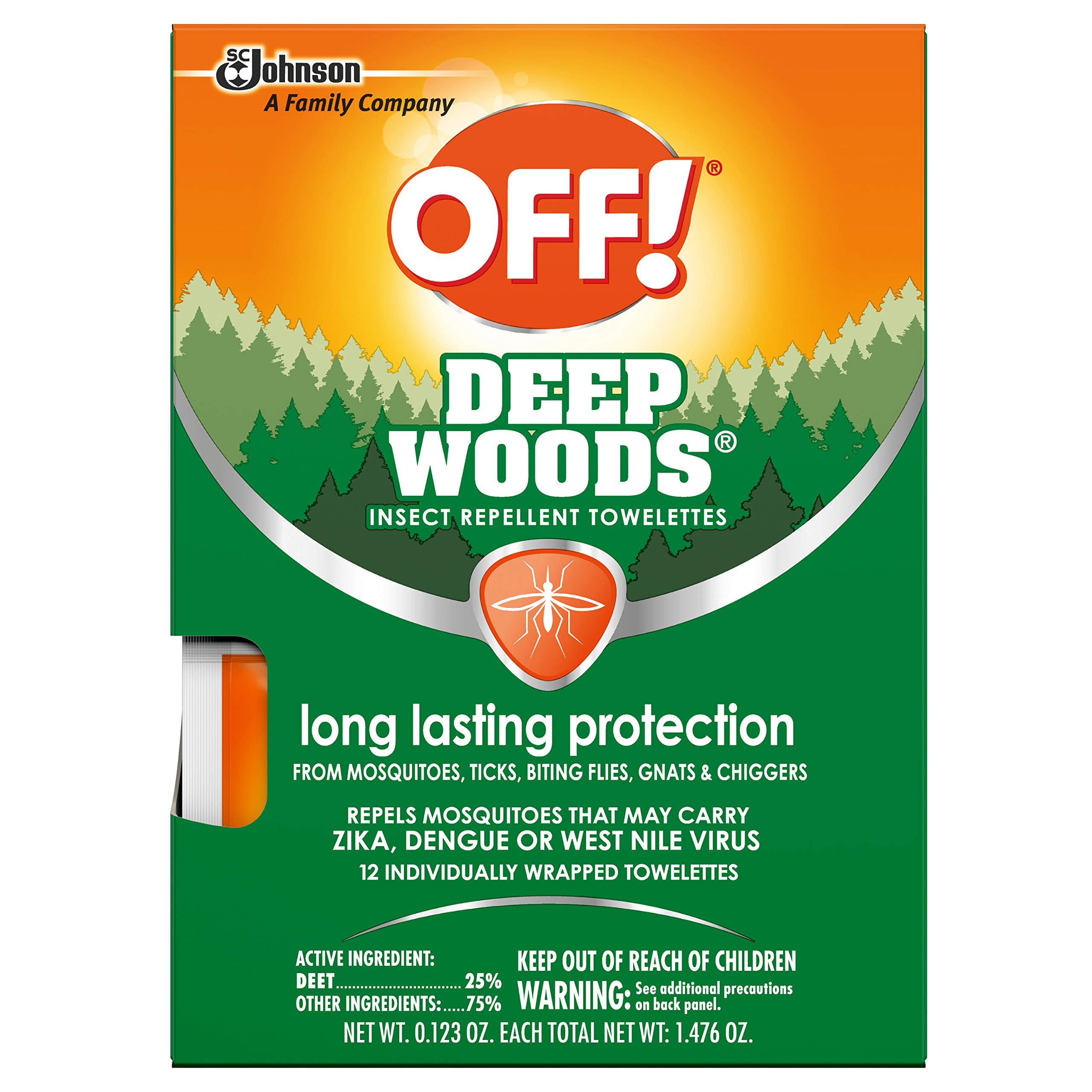 OFF! OFF! Deep Woods Towelettes, 12 CT (Pack - 6)