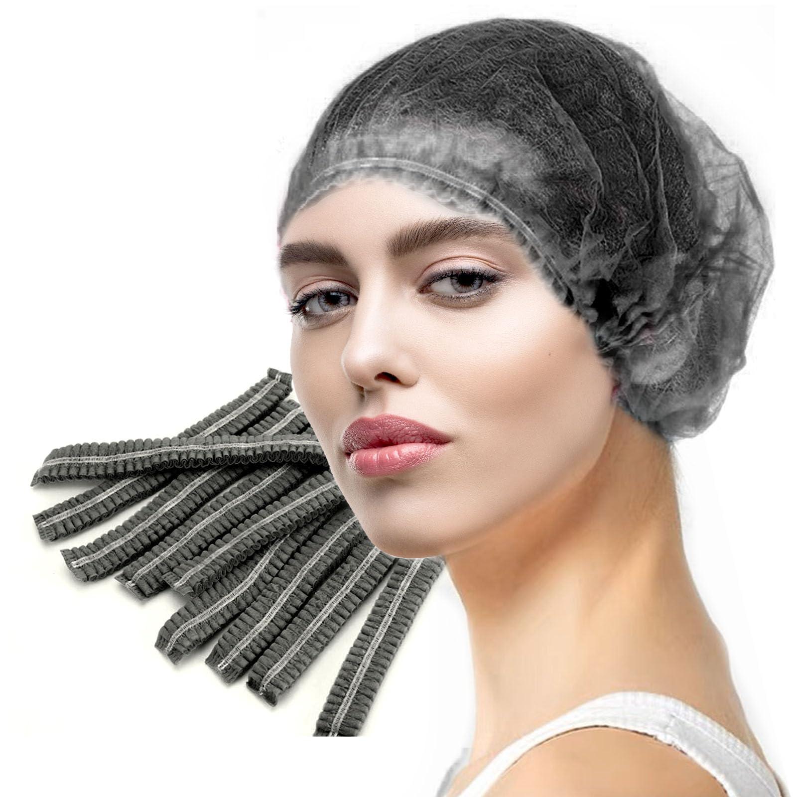 LA MIERE LA MIERE 100 Black Disposable Non-Woven Hairnets, Bouffant Caps, Protective Hair Head Covers, Hair Net, Surgical Cap, Medical Hair Covers, 21\"