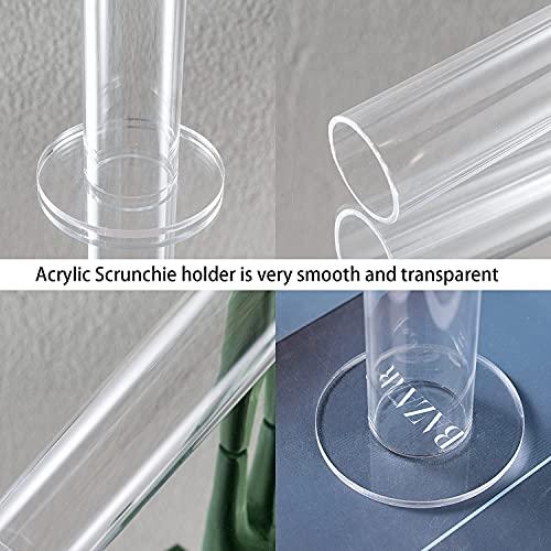 Coward Coward 2 Pcs/Set Clear Acrylic Scrunchie Holder Hair Band Organizer Hair Ties Display Stand for Girls Women (Acrylic 8.6 inch Tall)