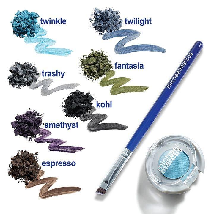 michael marcus Michael Marcus Makeup Cake Eye Liner & Eyeliner Brush Trashy - Water Activated Dry Pressed, Long-Lasting & Smudge Resistant Eyeliner - Cruelty & Paraben Free - For Beginner & Pro Makeup Artist