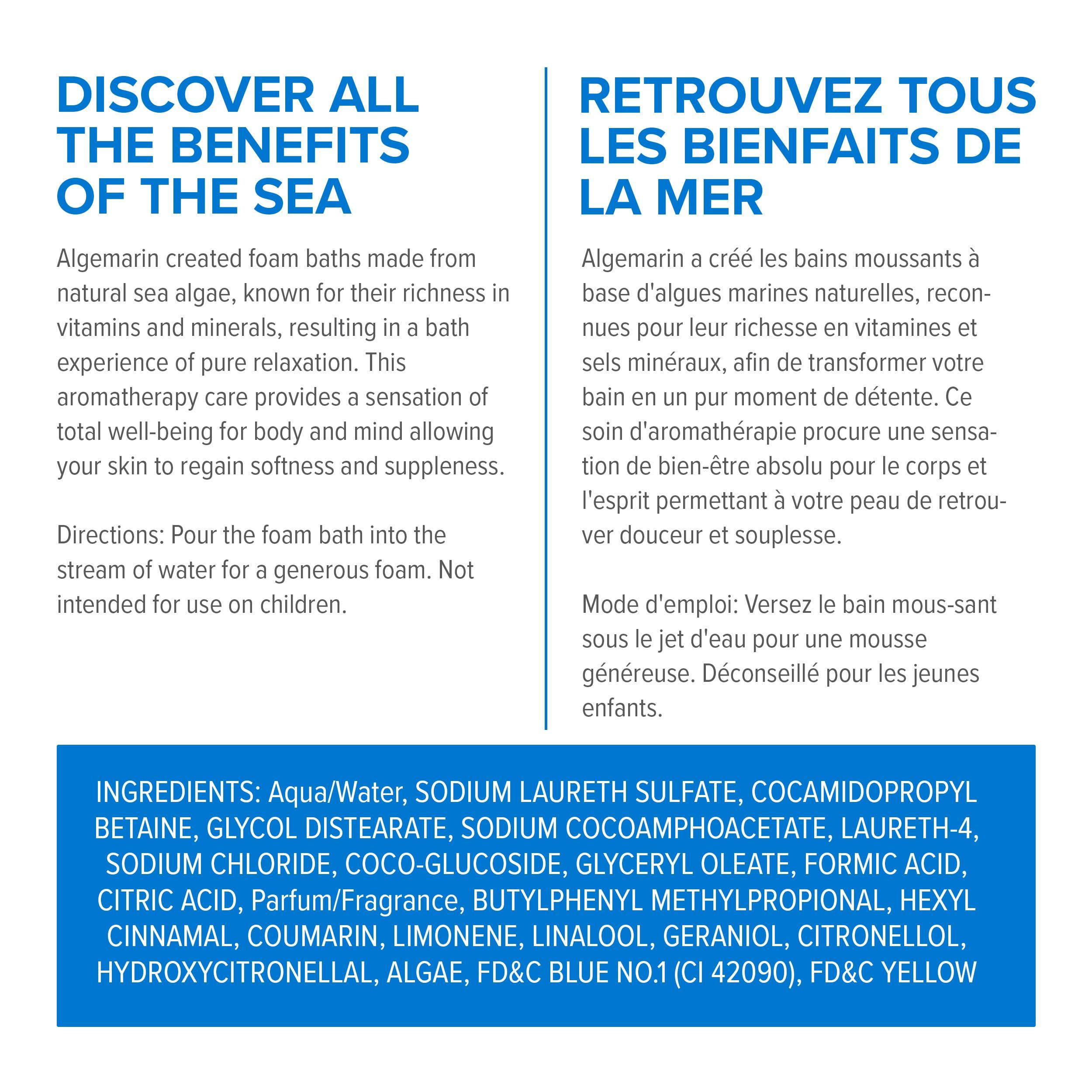 Algemarin Algemarin Original Scent Foam Bath European Sea Algae Aromatherapy (2-Pack, 500 ml)