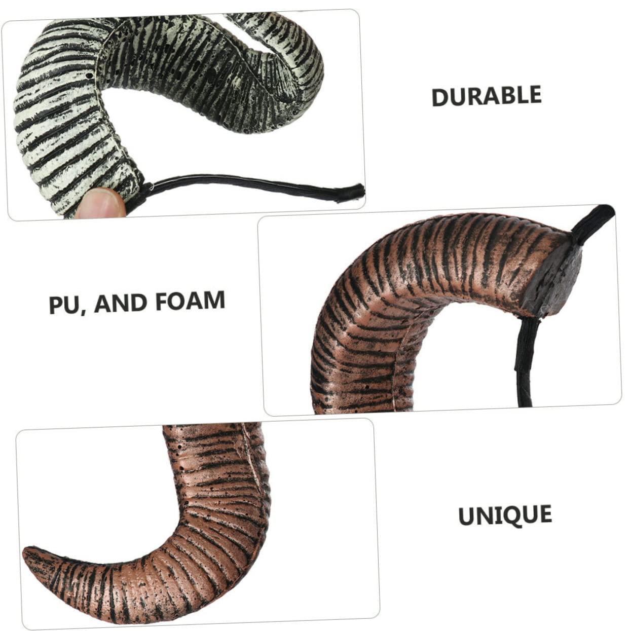 minkissy minkissy Costume Ram Horns Headband Lightweight and Unisex for Halloween Birthday and Daily Fashion