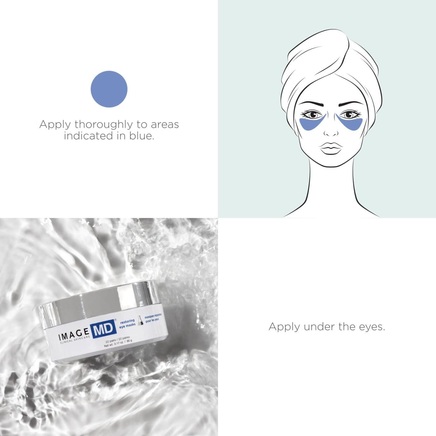IMAGE Skincare IMAGE Skincare, IMAGE MD Restoring Eye Masks, Made with Cooling Hydrogel to Rapidly Refresh, Firm, Restore, & Soothe Tired Eyes, 22 Count