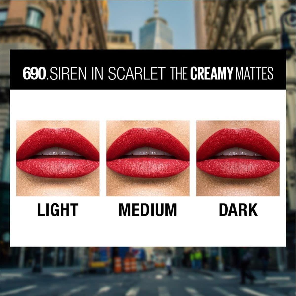 Generic The Fashion Hub Matte Lipstick, Intense Colour, Moisturised Lips | Color Sensational Creamy Matte | Make up Gift for her Siren in Scarlet 6 ml(Pack of 1)