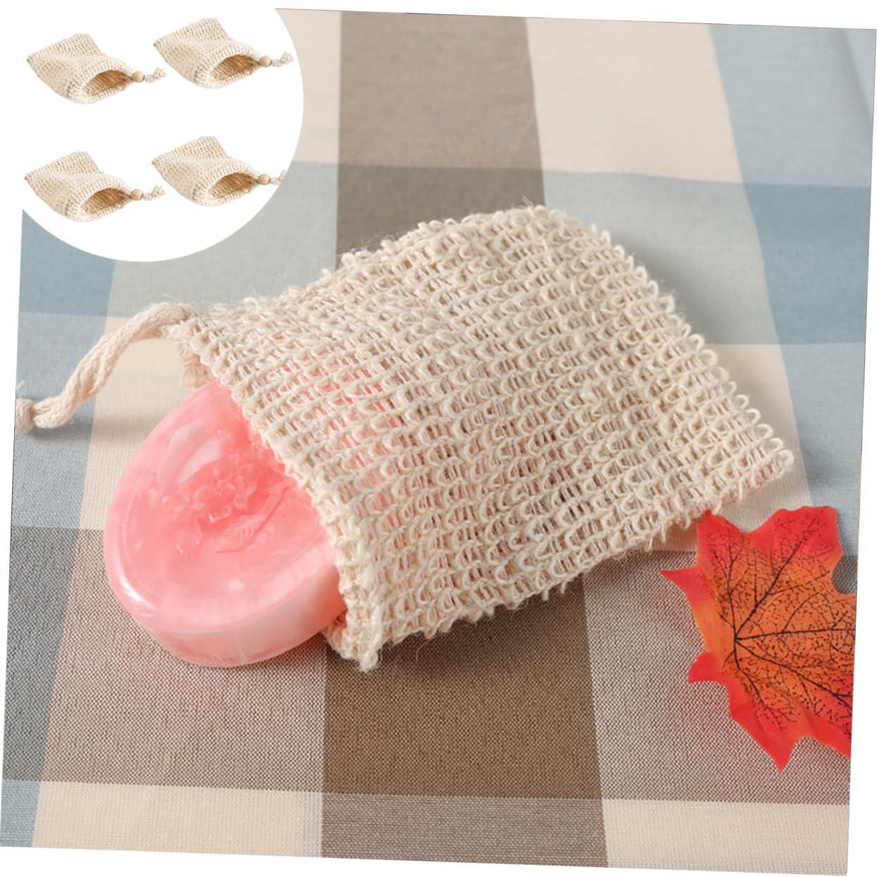 Gogogmee Gogogmee 4pcs Handmade Soap Bag Bar Soap Liquid Soap Travel Soap Dish with Lid Soap Dishes for Bathroom Soap Making Kit Soap Bar Container Cup Foam Soap Face Cleaning Net Cotton Linen White