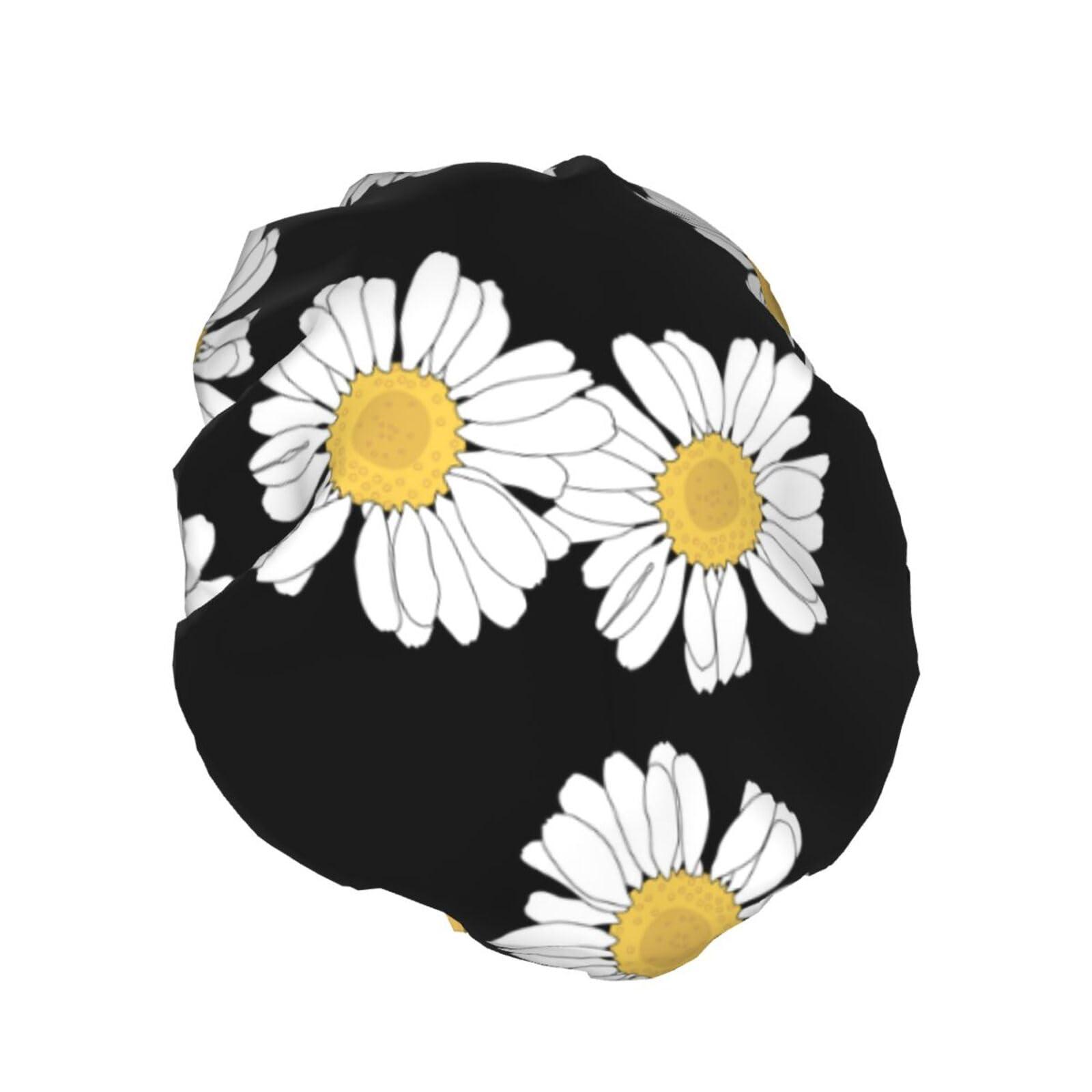 KArFri Flower Large Shower Cap For Women Men Reusable Shower Caps Waterproof Shower Cap For Braids & Long Hair shower bonnet with PEVA lined&Elastic Band Fashion showercap