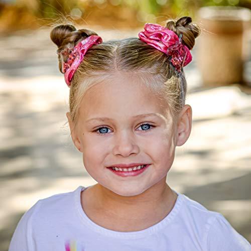 FROG SAC FROG SAC 6 PCS Shaky Glitter Unicorn Hair Scrunchies for Girls, Glitter Fabric Scrunchies Pack with Unicorn Charms, Cute VSCO Kids Hair Accessories for Girls, Unicorn Hair Stuff Party Favors