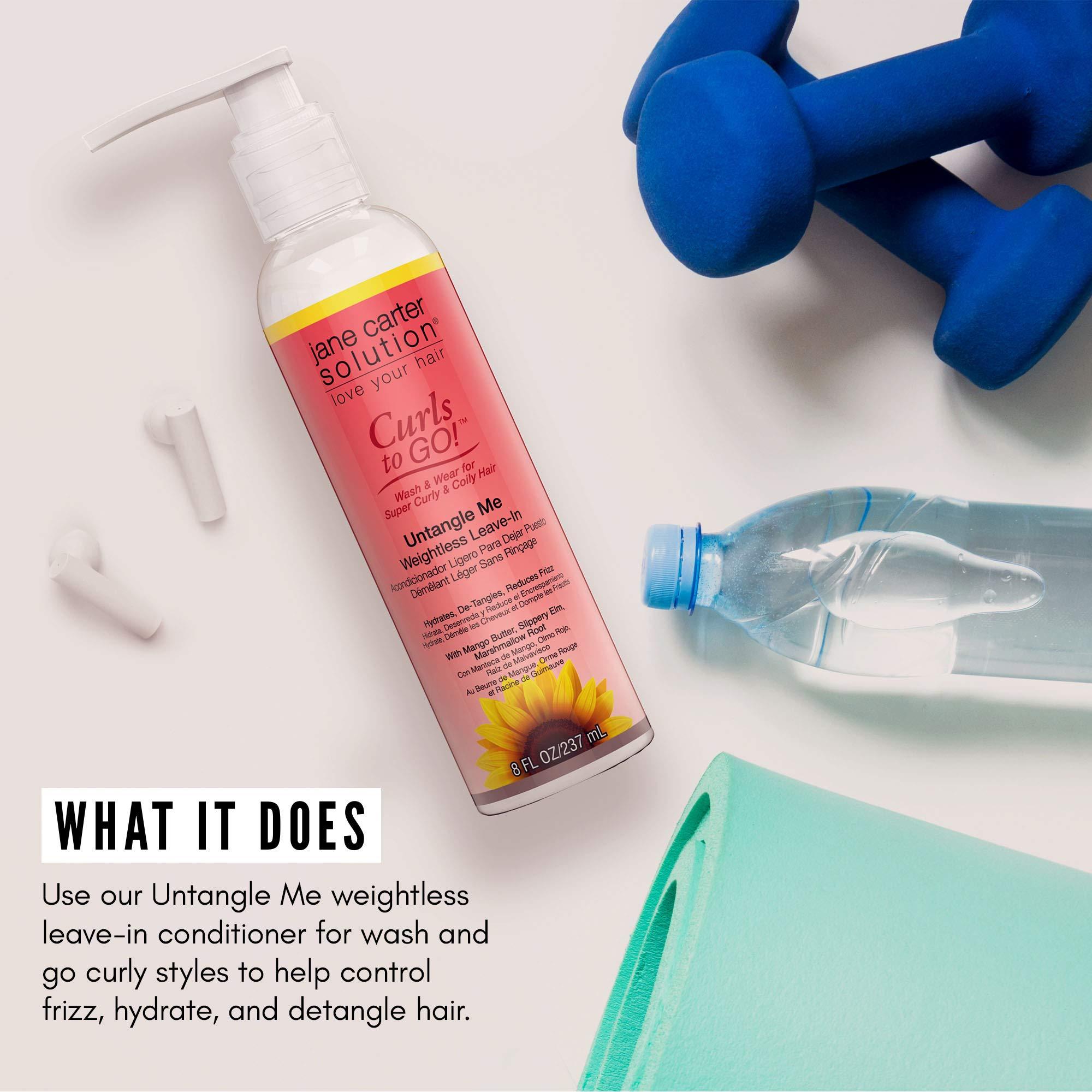 Jane Carter Solution JANE CARTER SOLUTION Curls to Go Untangle Me Weightless Leave-In Conditioner (8oz) - Nourishing, Moisturizing, No Buildup