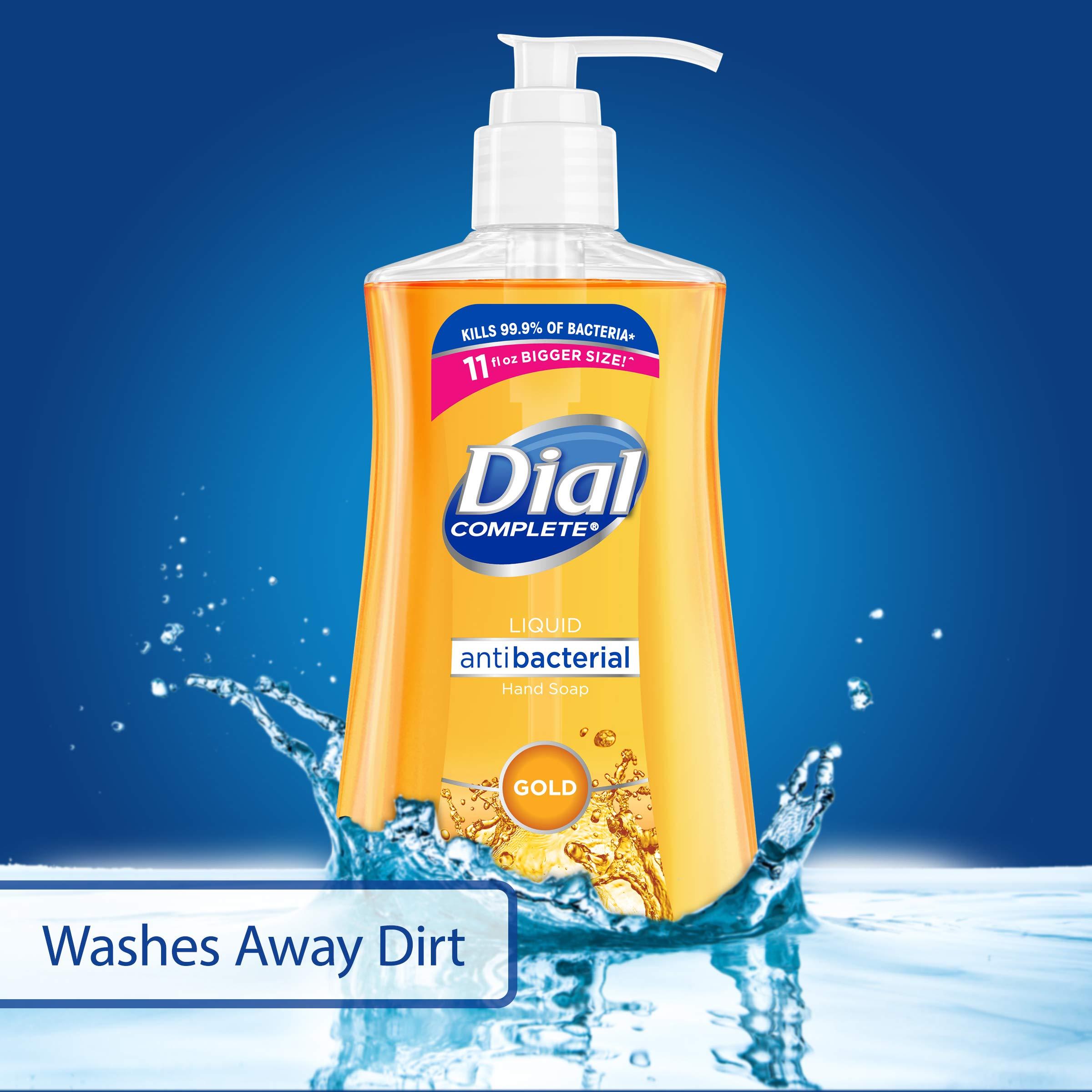 Dial Dial Antibacterial Liquid Hand Soap, White Tea, 11 fl oz (Pack of 4) & Antibacterial Liquid Hand Soap, Gold, 11 fl oz (Pack of 4)