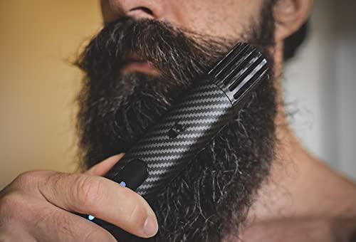 The Beard Struggle Carbon X Heated Beard Brush Beard Straightener for Men Cordless Beard Brush Straightening Comb Rechargeable 3 Heat Settings Micro Fibre Protective Sleeve Included
