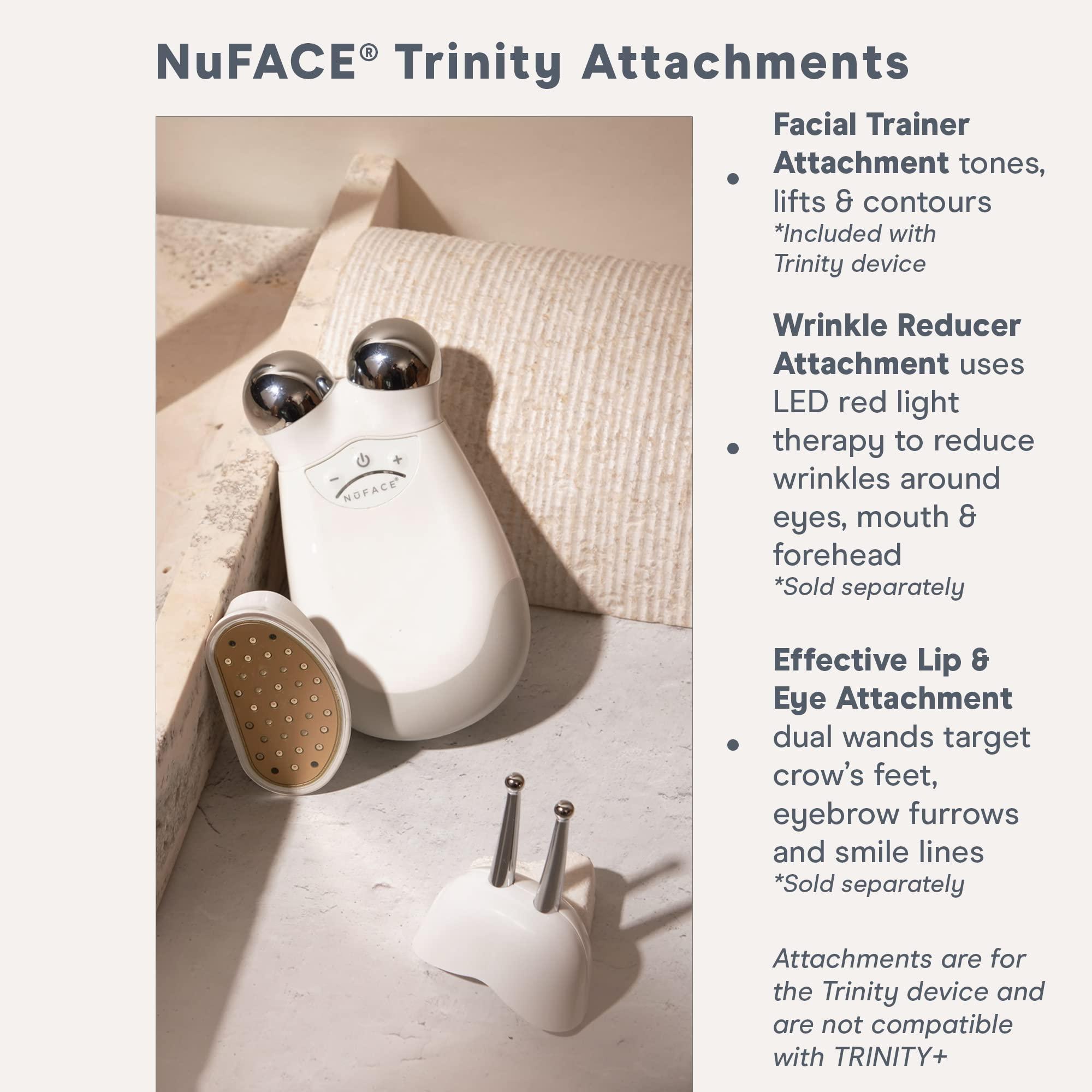 NuFACE NuFACE Trinity Microcurrent Facial Device Kit - FDA Cleared Face Sculpting & Neck Tightening Device to Contour Cheeks & Brows + Microcurrent Gel Activator, Silk Crme & Brush