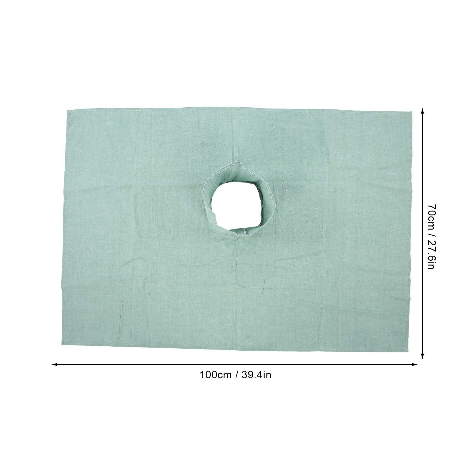 TITA-DONG 27.6 x 39.4in Beauty Salon Massage Bed Sheet, Skin Friendly Cotton Massage Table Cover with Face Hole, Easy Cleaning Reusable Massage Bed Cover For Sheets, Suitable for Massage Spa Tattoo(Dark Green)