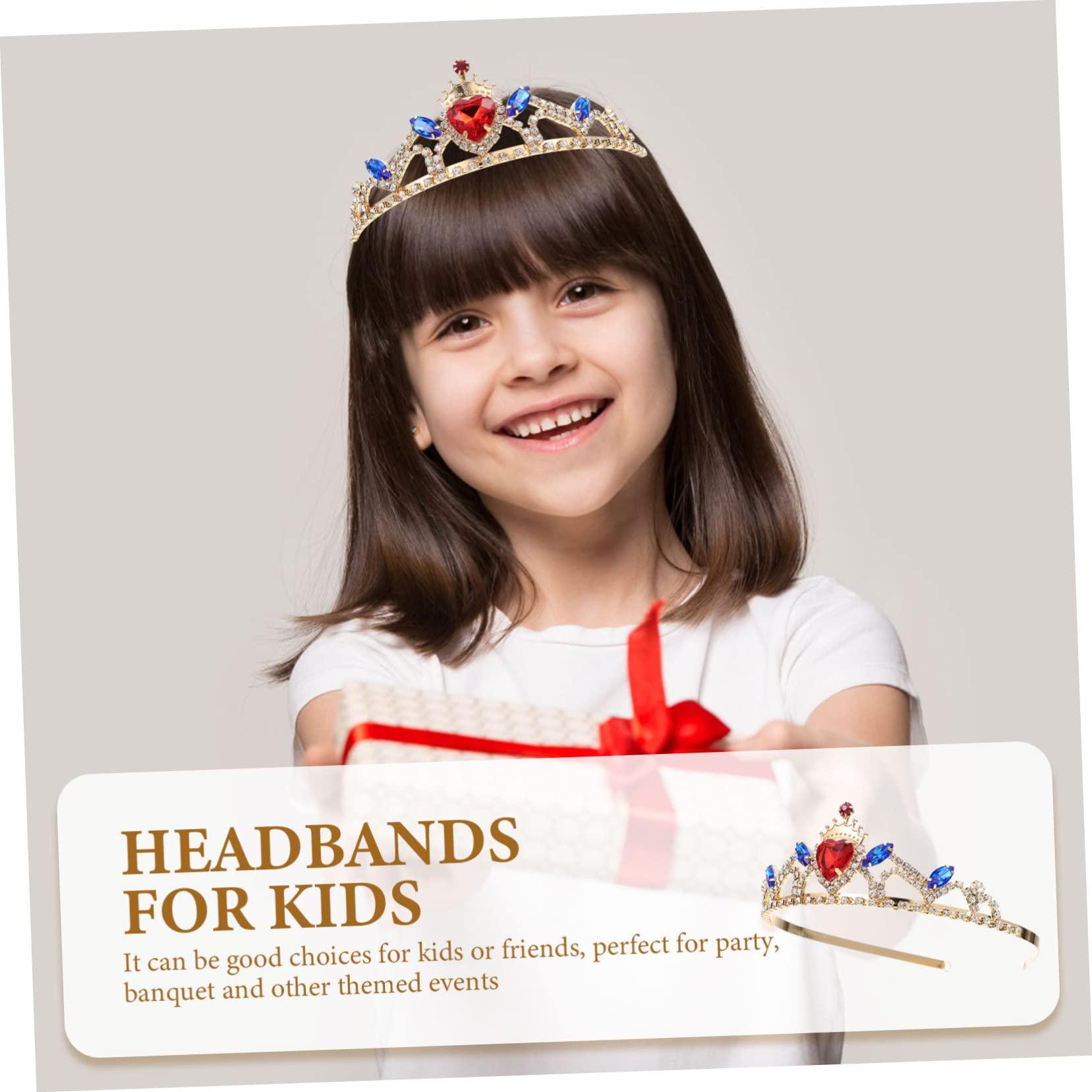 Beatifufu Beatifufu Little Girl Headband Tiara Girls Hair Accessories for Boys and Girls Beautiful Rhinestone Inlaid Princess Hair Clip for Birthday Party