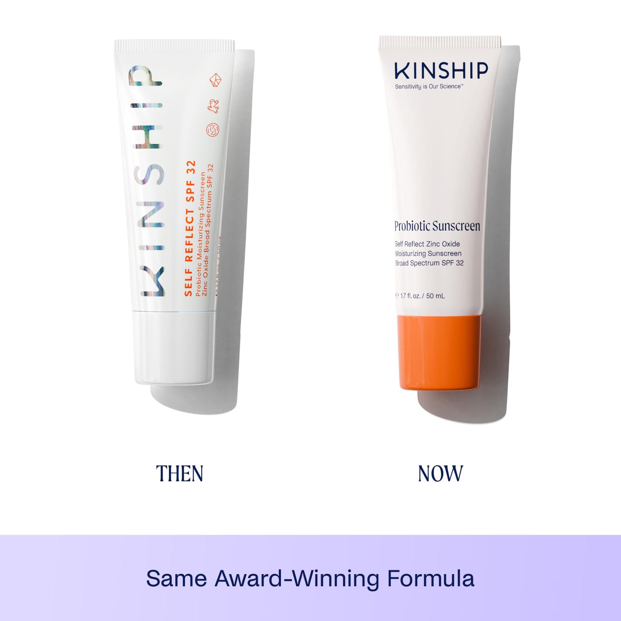Kinship Kinship Self Reflect Probiotic Moisturizing Sunscreen SPF 32 1.75oz + 3.5oz Bundle - For Face & Body - Lightweight 100% Mineral SPF for Sensitive Skin - Sheer Zinc Oxide Sunblock - Clean & Reef Safe