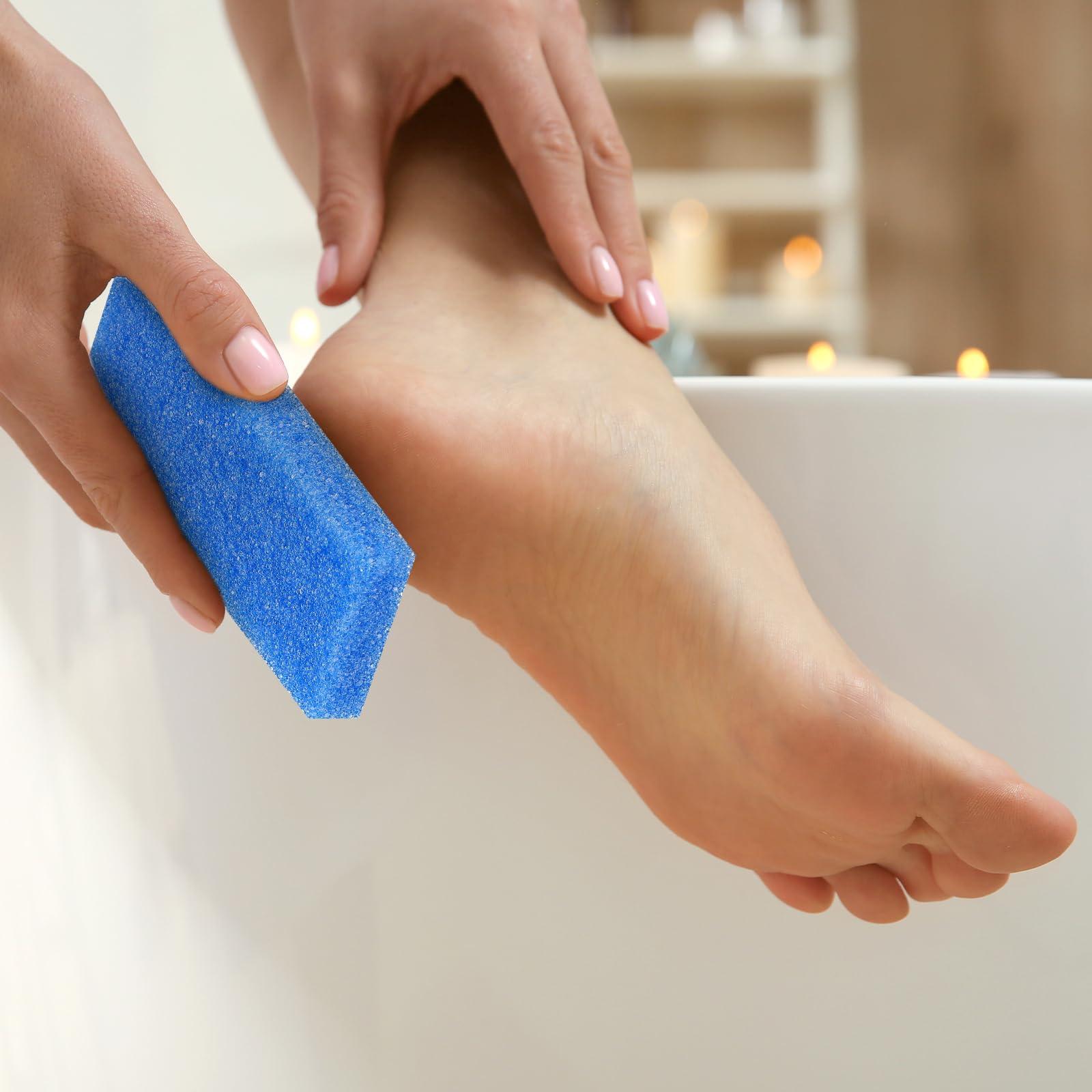 Batiyeer Batiyeer 100 Pcs Pumice Stone for Feet Scrubber Dead Skin Disposable Foot Pumice Foot Shower Scrubber Foot Scrubber for Heel Cuticle Callus Remover Bath Spa (Blue)