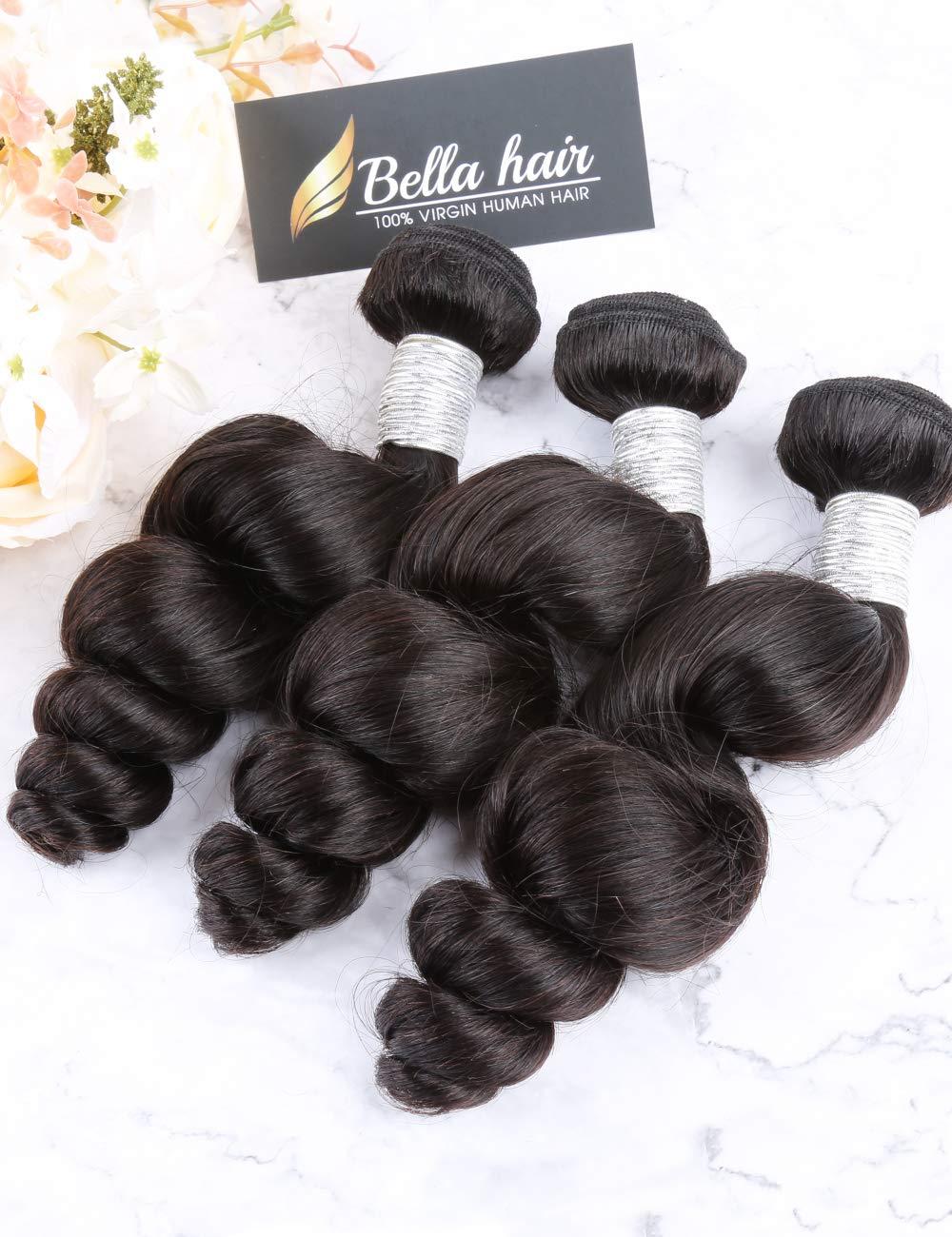 Bella Hair Bella Hair Best One Donor Human Hair Extensions Natural Color Virgin Human Hair Loose Wave 3 Bundles 14"16"18"