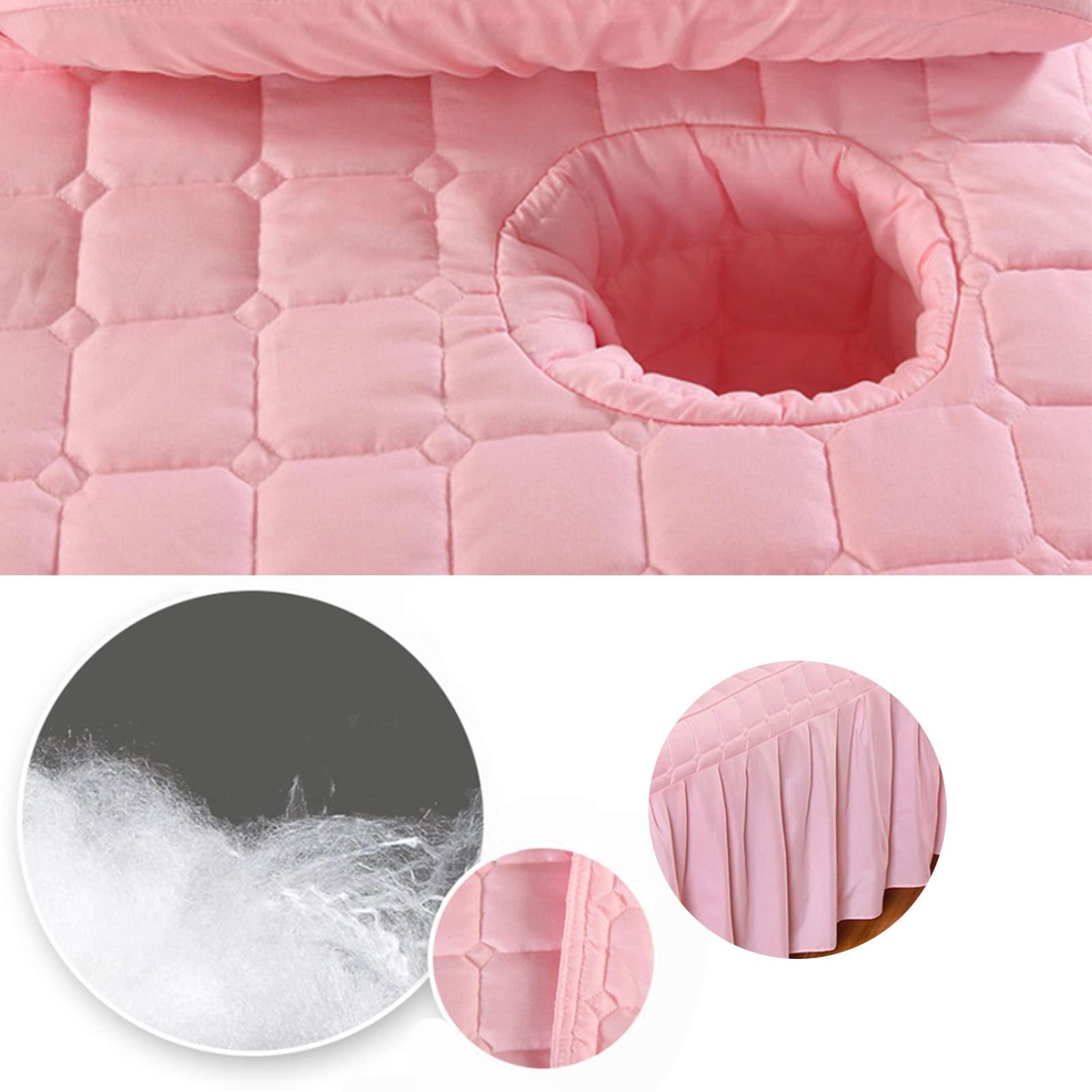 AYHOME Massage Table Sheet Sets,Bed Skirt Valance Sheet with Face Breath,Solid Color Salon Spa Massage Bed Cover Pillow Case Stool Cover