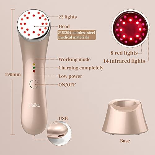 Uaike Red Light Therapy for Face - Uaike LED Red Light Therapy Device for Face - Skin Tightening Machine for Anti Aging,Wrinkle Removal,Face Lift,Skin Rejuvenation - Face Massager for Face