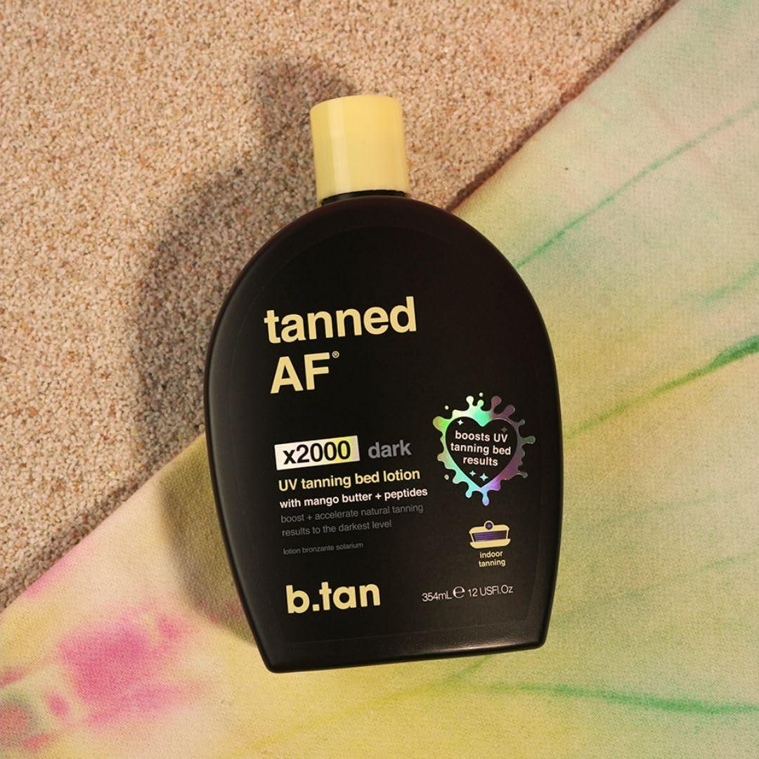 B.TAN b.tan UV Tanning Bed Lotion | Darkest Tanning Lotion - Indoor Outdoor Tan Bronzer Accelerator, Best Browning Lotion, 12 Fl Oz