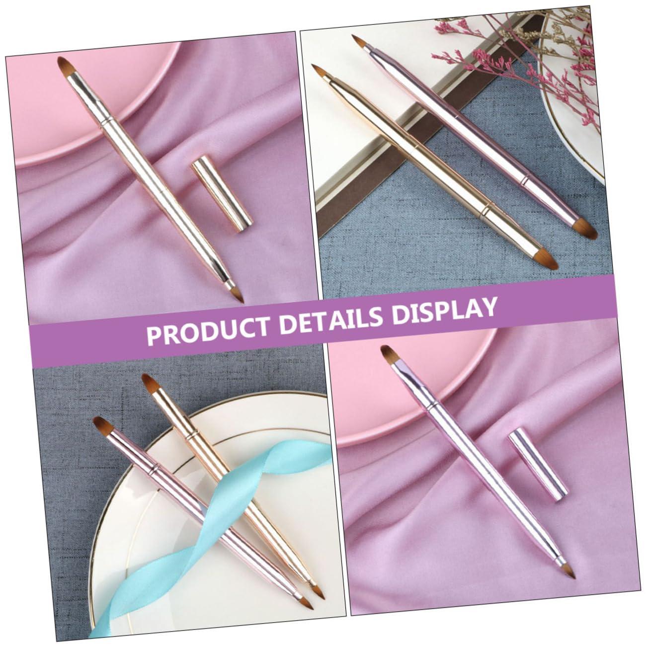 balacoo Balacoo 4 Pcs Double Ended Lip Brush Makeup Lip Brush Lipstick Brush Retractable Eye Lipstick Brush, 15x1cmx2pcs