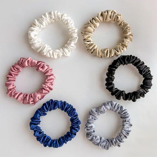 Silvr Bear SILVR BEAR Luxury Satin Scrunchies, Satin Hair Ties for Thick, Thin & Curly Hair, Scrunchies for Women, Girls & Men Softer than Silk Hair Ties (Classic Skinny)