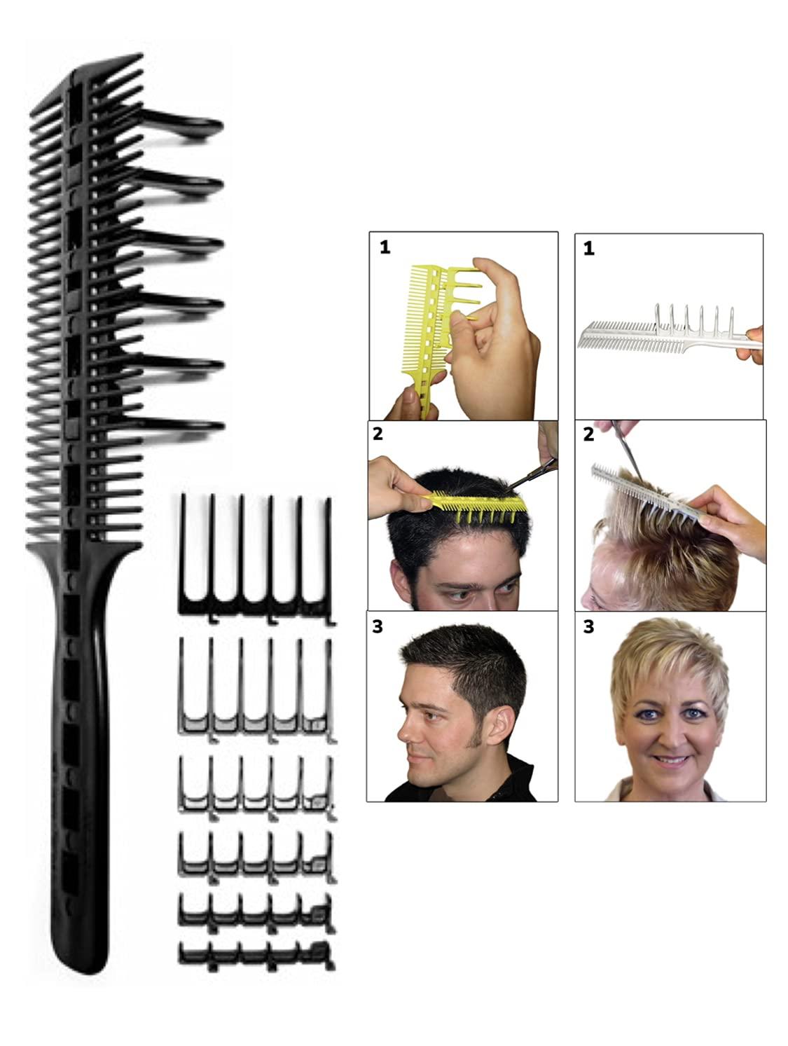 CombPal CombPal Scissor Clipper Over Comb - Barber Home Haircutting Guide Set (Classic Set, Gray)