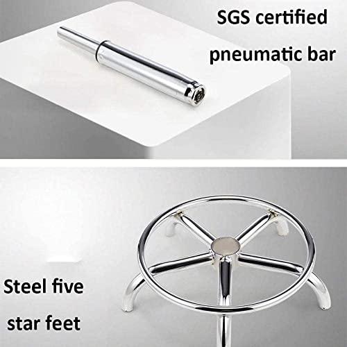 NEVRAH Swivel Bar Stool Hairdressers Cutting Stool with WheelsStool Backrest with Orange Synthetic Leather SeatAdjustable Height 43-53 cmSupported weight 160 KgAdjustable Salon Stool with Backrest for Pa