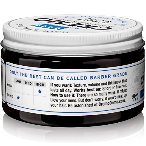 Cremo Cremo Premium Barber Grade Hair Styling Thickening Paste, High Hold, Low Shine, 4 Oz & Premium Barber Grade Hair Styling Shine Pomade, High Hold & Shine, 4 Oz