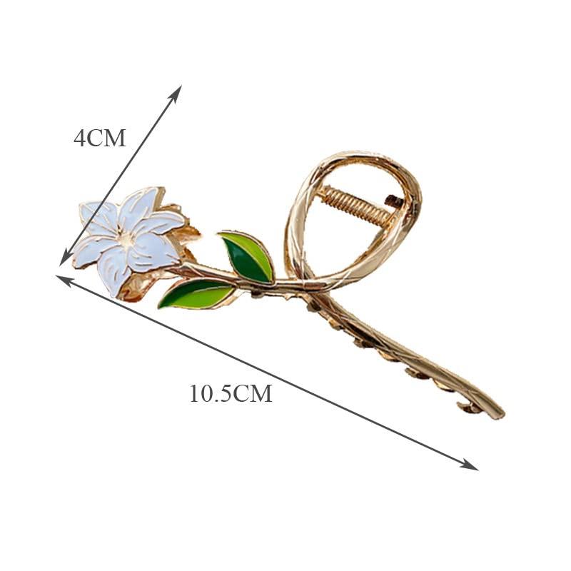 WEROFY Claws Clips,Hair Accessories,Elegant Lily Flower Hair Claws Women Metal Hair Clips Grab Shark Hairpins Accessories HJ2261G